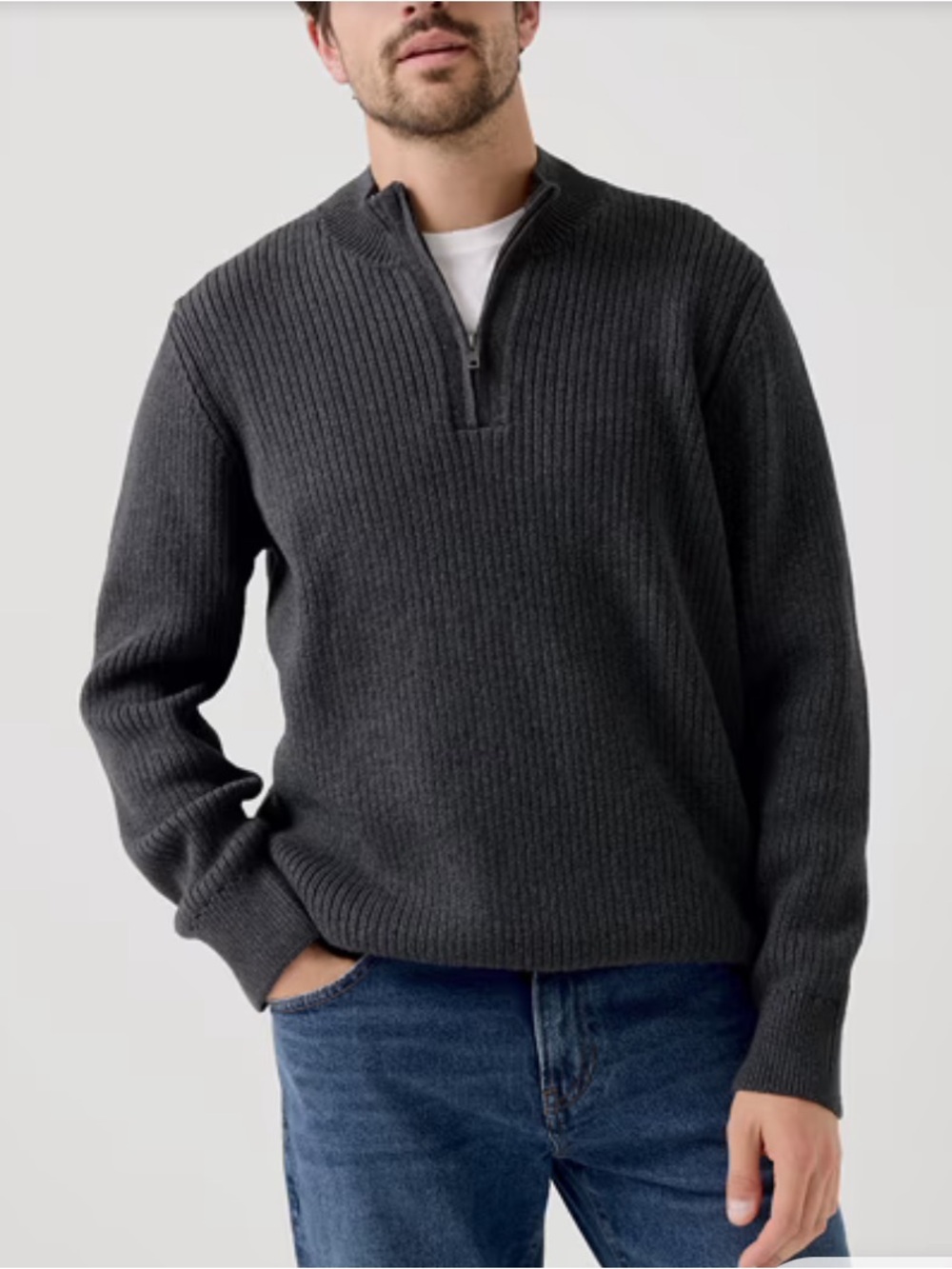 NWOT Pact Men's High Country Knit Quarter 1/4 Zip Sweater Organic Cotton Size XL